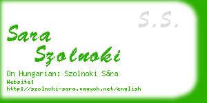 sara szolnoki business card